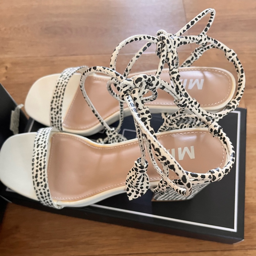 MIA Muna Lace-up Block Heel Sandals Size 7